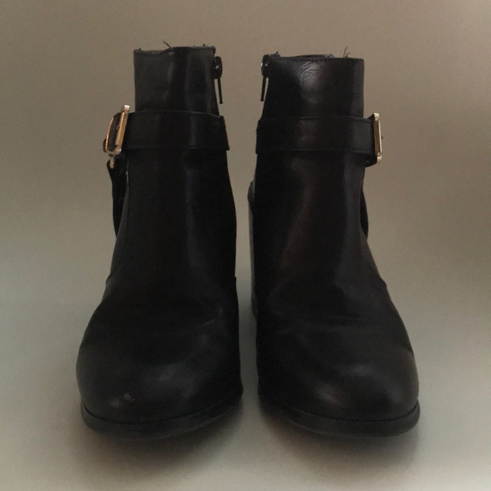 3.5in Black Buckle Booties